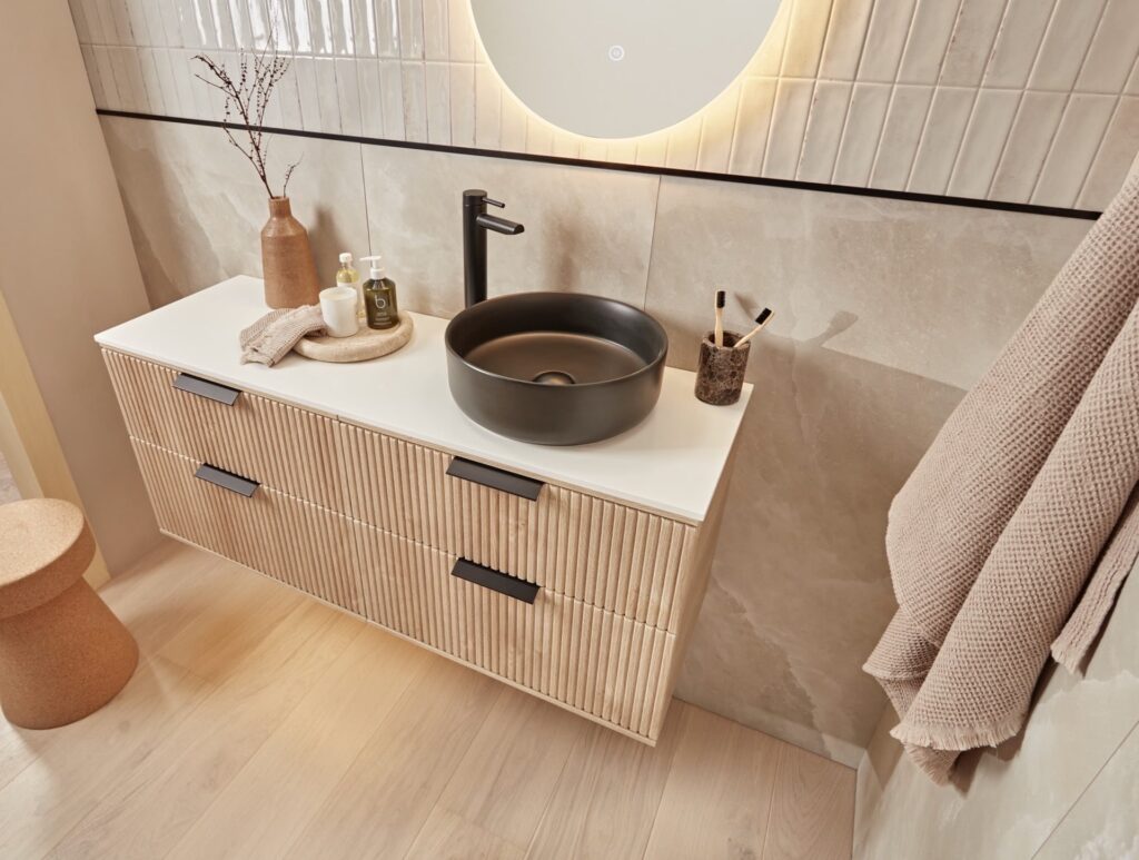 Scheme Fluted Sand Oak Iso top down Lifestyle 0102 2 2